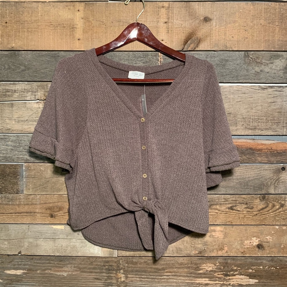 3/$25 Soft front-tie top